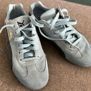 Puma Light Blue and Navy Swede sneakers size 8 US